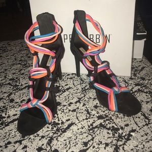 Multicolor high heeled sandals